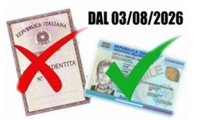 La carta di identità cartacea non sarà più valida dal 03.08.2026