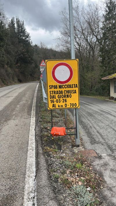 Strada provinciale 88 Niccioleta chiusa