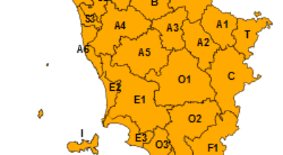 Allerta arancione sulla Toscana