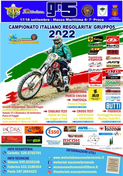 Locandina Campionato Italiano Regolarità Gruppo 5 