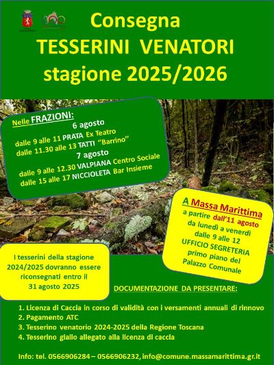 Consegna tesserini venatori 2025