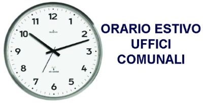 Orario uffici comunali estivo