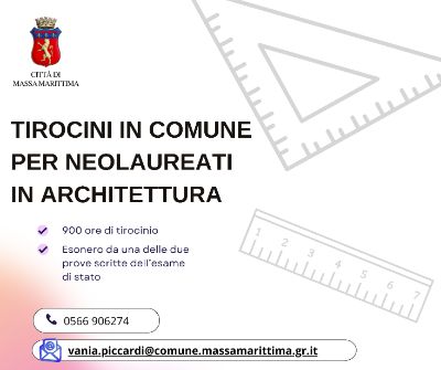 Tirocinio in Comune per neolaureati in Architettura